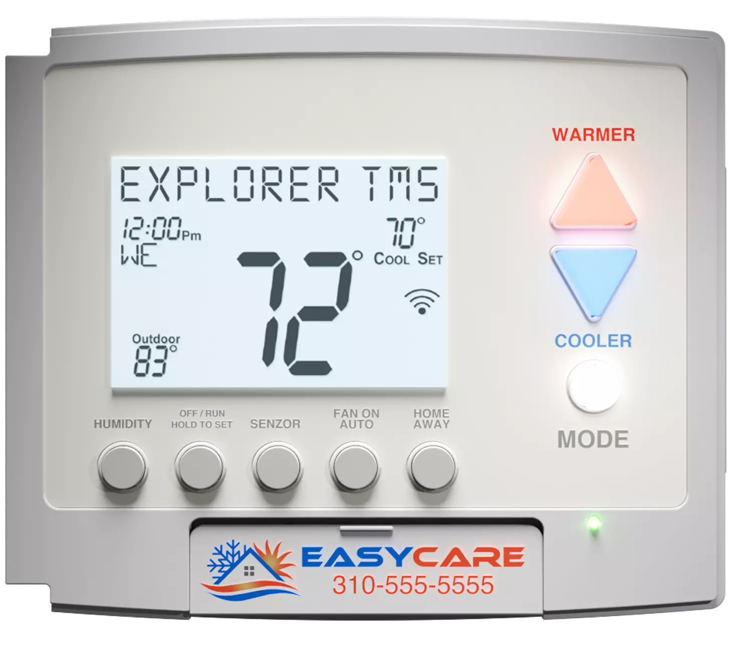 Thermostat with custom logo on display